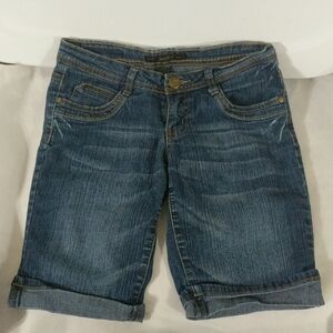 South Pole Medium Wash Cuffed Denim Bermuda Shorts - size 5